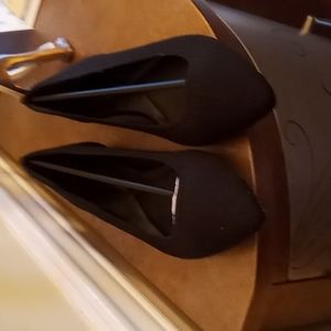 Women's Black Flat Stretch Knit Shoes